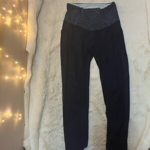 lululemon athletica Navy Blue and White Crop Leggings